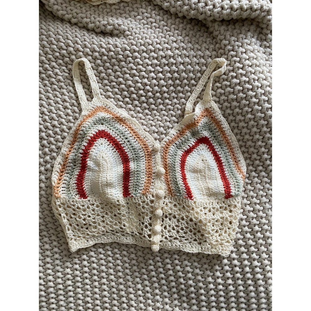 Three Bird Nest Crochet Longline Bralette
